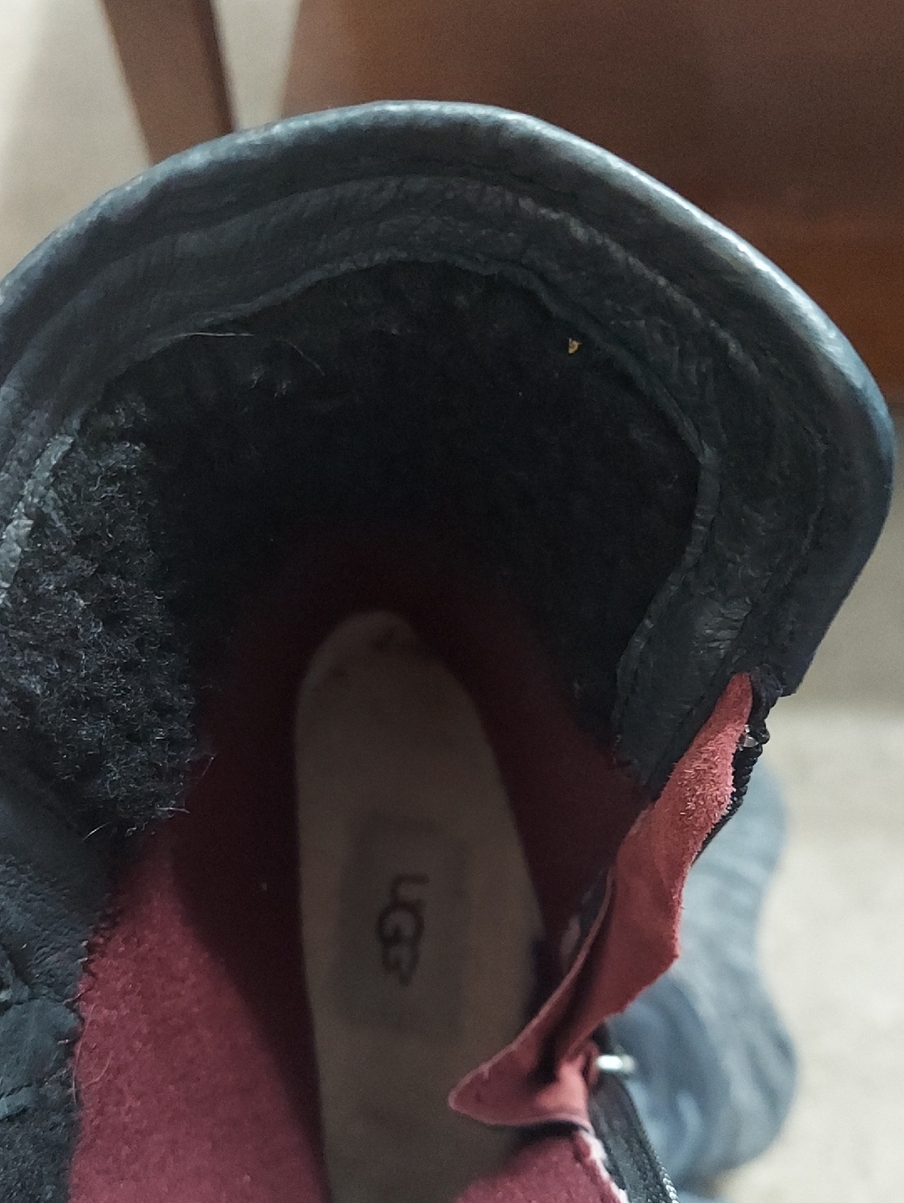 UGG Simmens Women's Boots Size 9.5 Black - Picture 9 of 9